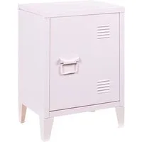 en.casa Nachtschrank (1-St) »Inari« mit Türgriff links Stahl 57 x 40 x 30 cm Rosa