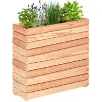 Mega-Holz Hochbeet Balkon-Hochbeet Lärche Holz MODULO- 90x30x75 cm (BxTxH) Naturbelassen (Funktionsset, 2er Set besteht aus 2x Pflanzkübel Modulo 90x30x39), Modular