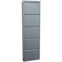 ebuy24 Schuhschrank Pisa Schuhschrank mit 5 Klappen/Türen in Metall gr