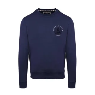 Aquascutum - Sweatshirt für Herren/Damen Unisex, Gerippter Kragen, Regulär, Langärmlig (Marine)