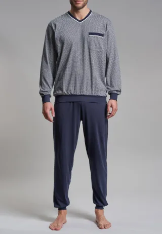 götzburg bodywear - Nachtwäsche Männlich blau-mittel-minimal - Gr. - 48