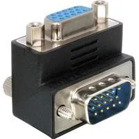 Adapter VGA Stecker/Buchse 90° gewinkelt schwarz