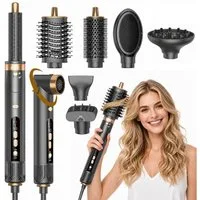 SWGOTA Multihaarstyler 7 in 1 Hairstyler -Trocknen,Glätten,Locken & Volumen Warmluftbürste, 200Mio. Ionen gegen Frizz,1300W,110.000 U/min Motor & 40 m/s Luftstrom