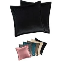 MOON Heimtextilien Kissenhülle 2er Pack 40x40 cm Kissenbezug edle Samt Optik Moon Flora