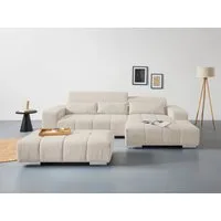COTTA Ecksofa Orion L-Form, B: 307 cm, 2x Kopfteilverstellung & 3 Nierenkissen