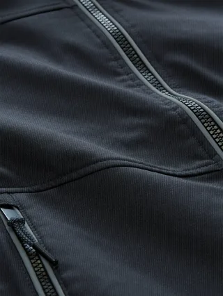Tom Tailor - Softshell Jacke mit Kapuze black grey twill line design - Gr. - XXL