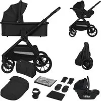 lionelo Kombi-Kinderwagen LAYLA 3IN1, (Set), 3D-Panoramabelüftung/ XXL-Sitz/ komfortable Federung