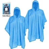 Koopman Regenponcho Regenmantel Regenumhang Regencape 124x100cm Blau 2er Set (Set, 2-St., Packung) Unisize, Wasserschutz, für Erwachsene, Regenschutz, mit Kordelzug