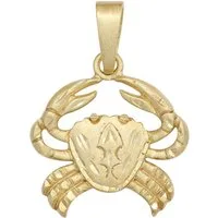 Schmuck Krone Kettenanhänger Anhänger Krebs Sternzeichen, 925 Silber vergoldet, Silber 925
