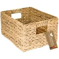 HMF Aufbewahrungskorb Aufbewahrungskorb Wasserhyazinthe, Korb mit Griffen zur Aufbewahrung (1 St), für Badezimmer Küche und Wohnbereich, Größe L, 36 x 28 x 20 cm, Natur