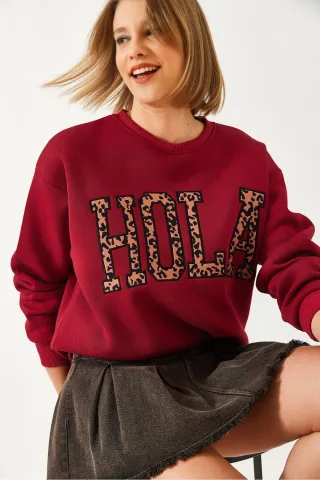 Bestickter Logo Rundhalsausschnitt Sweatshirt