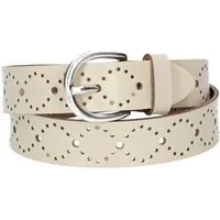 kiddybelts Ledergürtel Kids 25mm in Beige mit Lochmuster und Schließe Silber (KB17-120, 1-St) sehr weiches Vollrindleder