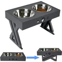 LIANNA Futternapf Erhöhter Doppel-Futternapf 3 Höhen verstellbar für Hunde & Katzen, Edelstahl (304), 3-fach höhenverstellbar, ergonomisch, für große Hunde, stabil