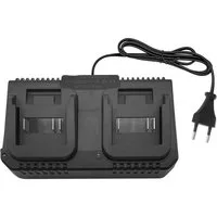Athlix Akku-Ladegerät für Makita 18 V Lithium-Akku BL1830 2 Ports Batterie-Ladegerät (2 Steckplätze, 18V-21V, 80cm Kabellänge)