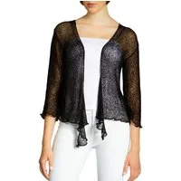 Caspar Strickjacke STJ022 angenehm leichter Damen Sommer Bolero mit 3/4 Arm