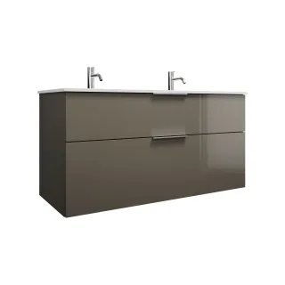 Burgbad Mineralguss Waschtisch-Set Eqio Grau Hochglanz/Alpinweiss, SEYV122F2010C0001 SEYV122F2010C0001