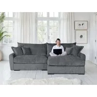 Home affaire Ecksofa Finca XL L-Form, B: 190 cm, 4 Zierkissen, Mega-Sofa, in Cord oder Chenille-Struktur, Federkern