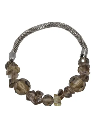 Steuer Modeschmuck Armband Stretch silberfarben mit Rauchquarz