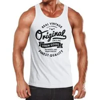 Neverless Tanktop Herren Tank-Top Original Denim Goods Vintage Druck Muskelshirt Muscle mit Print