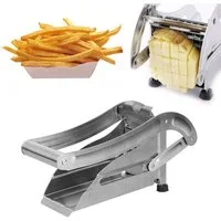 JEOBEST Pommesschneider Pommes Frites Schneider aus Edelstahl, Pommespresse, Kommt mit 2 Klingengrößen, rutschfester Basis