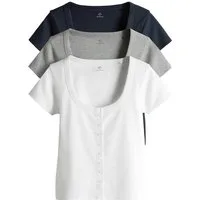 The Set T-Shirt The Set Oberteile mit U-Ausschnitt, 3er-Pack (3-tlg)