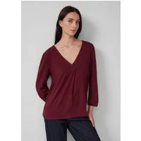 s.Oliver 3/4-Arm-Shirt T-Shirt Meliertes Shirt mit V-Ausschnitt und elastischen Ärmelbündchen