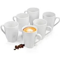 SÄNGER Becher Bilgola Kaffeetassen-Set, Weiß, 6-tlg., Porzellan, 6-teilig, Premium Collection
