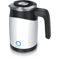 Arendo Wasserkocher aus Edelstahl, Reisewasserkocher Mini, Temperatureinstellung, Single, 0,5 l, 1100 W, Doppelwand-Design, 5 Temperaturstufen einstellbar, Warmhaltefunktion