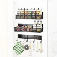 SURFOU Gewürzregal 3 Stück Magnetisches Regal Gewürzregal für Kühlschrank Organizer, Hängeregal Küche ohne bohren für Küchenorganisation und Aufbewahrung