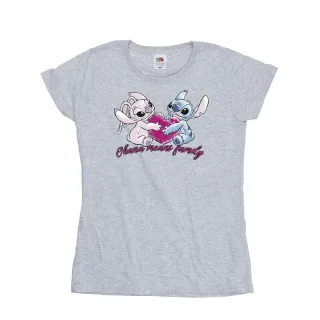 Disney - "Lilo And Stitch Ohana Heart With Angel" T-Shirt für Damen (Grau)