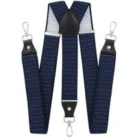 axy Hosenträger Herren Y-Form 3,5 cm breit, elastisch, mit 3 robusten Karabinern verstellbar 120cm Lang für Anzug Jeans Chinos Rockabilly Suspenders