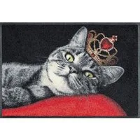 wash+dry by Kleen-Tex Fußmatte Royal Cat, rechteckig, Höhe: 7 mm, Schmutzfangmatte, Motiv Katze, rutschhemmend, waschbar