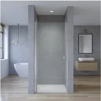 AQUALAVOS Dusch-Drehtür Duschabtrennung Nischentür Glas Duschwand Breite 70 75 80 90 100 cm, 70x187 cm, 5 mm Einscheiben-Sicherheitsglas (ESG), Spritzschutz im Bad, Aluminiumprofil in chrom, Höhe: 187 cm