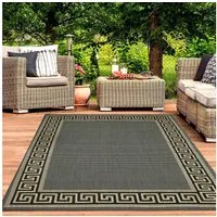 Vimoda Outdoorteppich Flachgewebe Teppich Terrassen & Balkonteppich in 4 Sommerfarben, Rechteckig, Läufer Blakon Esszimmer passt als Küchenteppich