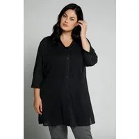 Ulla Popken Hemdblusenkleid Strandbluse Struktur Stehkragen 3/4-Arm