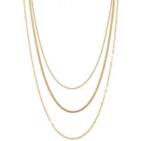 Hey Happiness Collier Trio Layer, elegant & feminin, Mehrreihige Edelstahl Halskette Damen, verstellbar