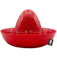 Mixcompany Tablett Sierra Tequila 11er Shot Tray Sombrero Set Tablett in Hutform Rot Plu