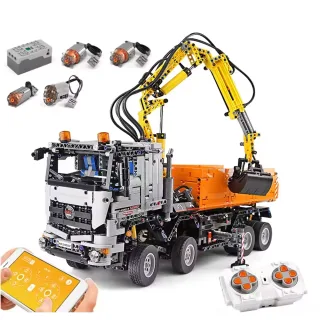 Mould King 19007S 19007 2in1 RC Excavator & Pneumatic Truck Support APP MOC Building Blocks Assembley Bricks for Boys Ad