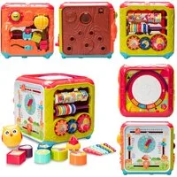 COIL Motorikwürfel Lernwürfel, Aktivitätswürfel, Lernspielzeug, Formsortierer, 6in1, Sensorische Stimulation, Musik & Geräuschen