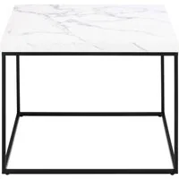 ACTONA GROUP Couchtisch Barossa, Wohnzimmer-Tisch, quadratisch, in Steinoptik, Modern, Steinoptik, schwarze Stahlbeine, in mehreren Varianten, B: 60 cm