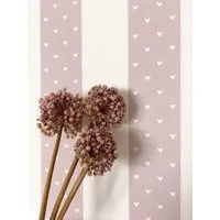 Newroom Vliestapete Fea Tapete Kindertapete Streifen,Linien,Herzen, Rose Tapete Kinder Streifen - Kindertapete Jugendtapete Weiß Verspielt Linien Herzen für Kinderzimmer Jugendzimmer Babyzimmer, Jugendtapete