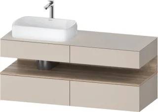Duravit Qatego Konsolenwaschtischunterbau wandhängend Taupe Matt 1400x550x600 mm - QA4765055910000 QA4765055910000