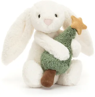 Jellycat Bashful Hase mit Weihnachtsbaum 15cm