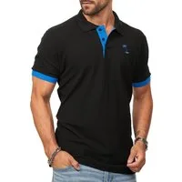 DAILY COTTON Poloshirt in Kurzarm als Freizeit Polo T-Shirt - Polo-Hemd für Herren (1-tlg) Männer Polohemd im Regular-Fit in Piqué-Qualität mit Palmen-Logo