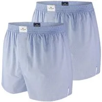 TOM TAILOR Boxershorts Webboxer mit verdeckter Knopfleiste im 2er Pack