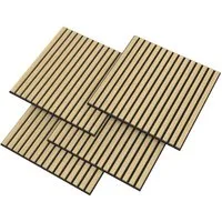 neu.holz 3D Wandpaneel, BxL: 60x60 cm, (Set, 4-tlg) »Vang« mit geradlinigen Lamellen 60x60 cm Eichenoptik
