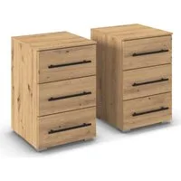 OTTO home Nachtkommode Nachttisch Nachtschrank Schubladen Sideboard Schubladenkommode AVOLA (Set, 2 St., Breite 40 cm inkl. SOFT-CLOSE-FUNKTION mit Dekorfront), mit 3 geräumigen Schubladen für viel Stauraum MADE IN GERMANY