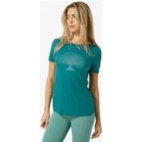 SUPER.NATURAL Print-Shirt Merino T-Shirt W TREE OF KNOWLEDGE TEE geruchshemmender Merino-Materialmix