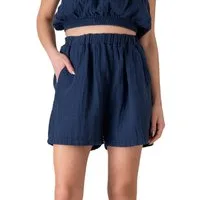WENOR Shorts Shorts Musselin Sommer-Hose, 100 % Baumwolle, elastischer Bund luftiger Schnitt, mit Komfortbund & Seitentaschen