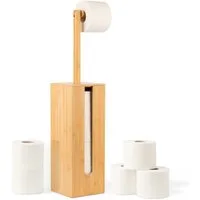 Rainsworth Toilettenpapierhalter Stehend Bambus, WC-Garnitur mit (HBT 72,6 x 15.5 x 21.5 cm, und WC-Bürstenhalter), Toilettenpapieraufbewahrung